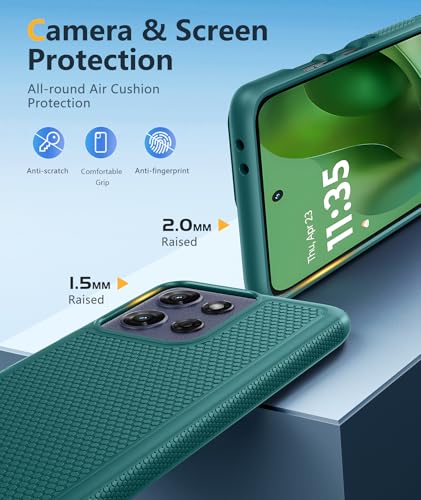 Image of FNTCASE for Moto G-Power 2025 Case: Motorola G Power 2025 Case 14FT Military Grade Drop Protection with Screen Protector Shockproof Anti-Slip Rugged Matte Dual Layer Daily Cover 6.8 Inch (Green)