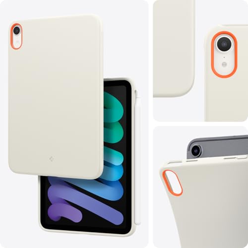 Spigen iPad mini 7（A17 Pro, 2024年, 第7世代）／ iPad mini 6（2021年, 第6世代）対応ケース Apple Pencil付着可能 耐衝撃 スリム タブレットカバー ‐ ナノポップ ACS09232（オレンジ・ベージュ）