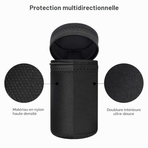 Arvok 4PCS Housse Objectif, Étuis à Objectifs de Caméra Résistant à l'eau, Camera Drawstring Lens Pouch Bag de 4 Différente Taille pour Nikon, Pentax, Tamron, Sigma, Sony, Olympus, Panasonic – vue 3