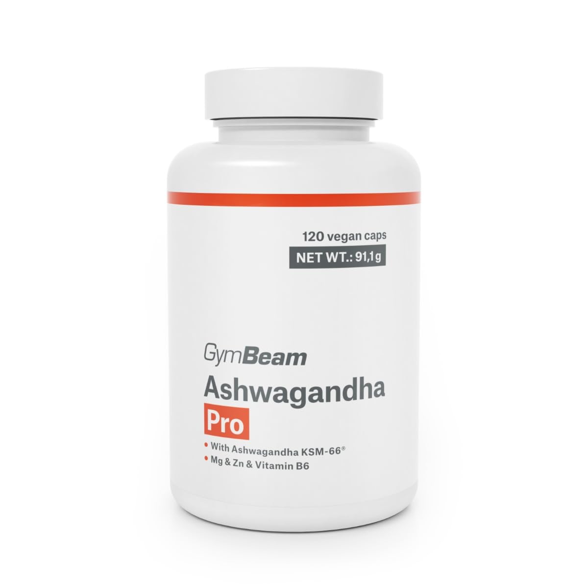 GymBeam Ashwagandha Pro in Capsule, Estratto Vegetale di Ginseng Indiano, Adattogeno per la Salute Mentale e il Sonno, con Magnesio, Zinco e Vitamina B6, Ricco di Withanolidi e KSM-66