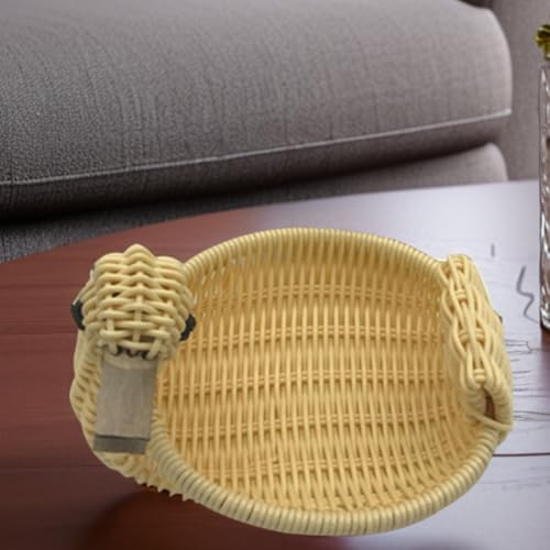 Cesta redonda de mimbre Amosfun para organizar y decorar tu mesa con estilo natural 5