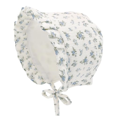 Image of HADEEONG Baby Girls Bonnet Ultra Soft Double Layer Bonnet Cap Adjustable Hats 3-24 Months