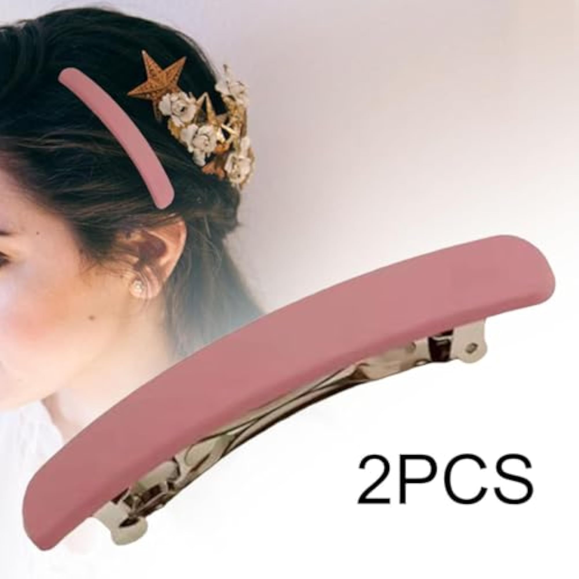 2pc Decorative Spring French Hair Clips for Women