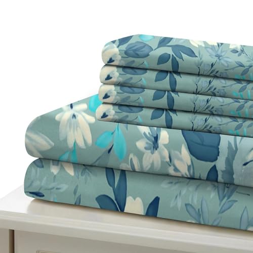 Housse de couette floral 3D en microfibre douce et résistante lit single
