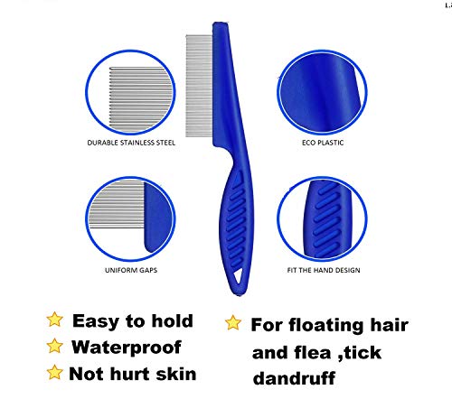 Weback Flea Comb, Lice Combs, Tick Comb, Dog Cat Flea Combs With Durable Teeth For Remov-Ing Tear Stains, Fleas, Dandruff, Lice #TOP2