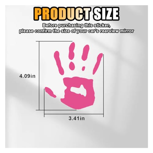 Image of 2PCS Car Wave Stickers, Wave Sign Decal Auto Waving Hand Stickers for Rearview Mirror Left Right, The Lazy Waver Car Decoration Compatible with Most Cars, SUVs (Pink)
