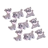 Material de resina duradero: elaborado con resina, lo que garantiza un uso duradero sin deformación ni decoloración con el tiempo, figuras de cachorros, cachorros en miniatura