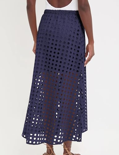 Himosyber Womens Maxi Skirt A Line Summer Casual Long Skirts Eyelet Beach Skirts with Underneath4