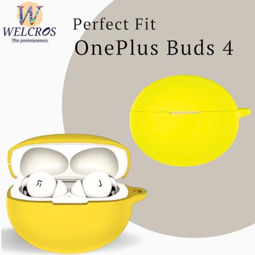 Image of WELCROS Soft Silicone Protective Case Cover for OnePlus Buds 4 (Yellow)