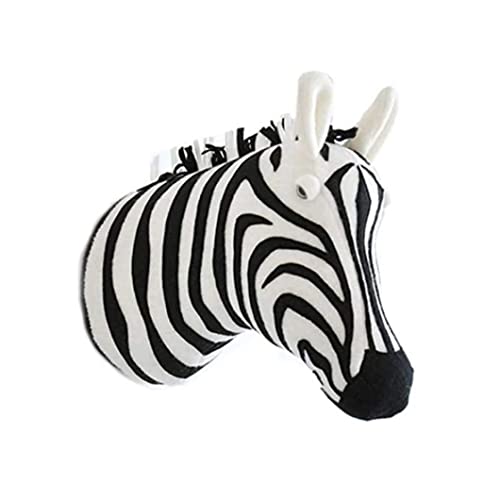SouiWuzi Cabeza de Animales de Peluche de Cebra para la Sala de Pared Sala de Pared Montaje de Pared Decoración Colgante de niños, Cabezal de Animales Colgantes
