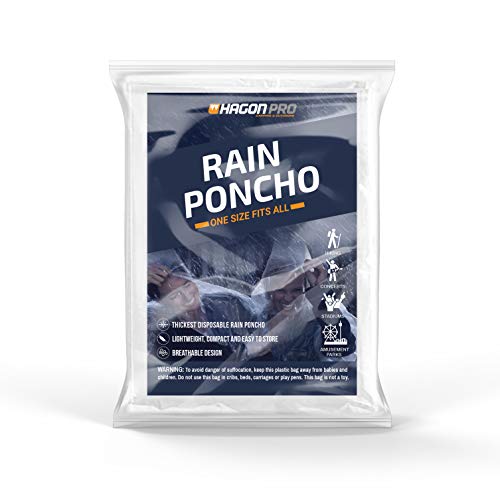 Hagon Pro Disposable Rain Ponchos For Adults (5 Pack) #TOP2