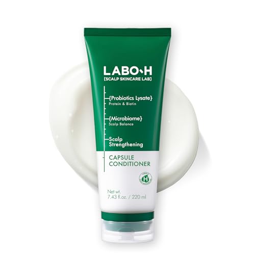LABO-H Scalp Strengthening Capsule Conditioner for Hair Growth & Anti-Loss | Vegan Treatment with Vitamin C, Biotin, Caffeine and Rosemary Oil, Instant Softening & Nourishing, Korean, 7.43 Fl. oz.
