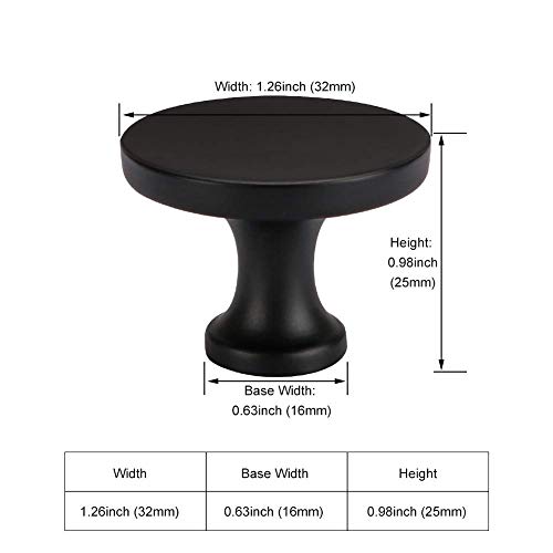 Homdiy 10 Pack Matte Black Cabinet Knob Solid Drawer Knobs Round Knobs Modern Kitchen Cabinet Hardware For Bedroom Dresser Drawer, Kitchen Cupboard Door And Bathroom Drawer Hardware #TOP1