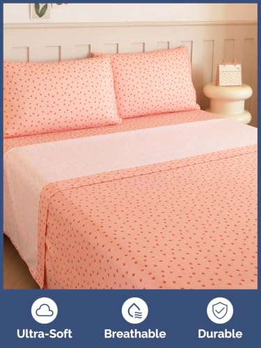 Image of Kids Full Size Strawberry Bed Sheets - 4 Piece Kids Strawberry Sheet Set - Sweet Fruity Bedding - Ultra-Soft, Cute & Cozy - Breathable & Machine Washable - Bed Set for Boys, Girls, Teens & Toddlers