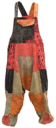 Salopette ample homme en coton imprimé patchwork Gheri vêtement bohème décontracté