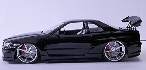 Jada 1:24 BIGTIME KUSTOMS NISSAN SKYLINE GT-R (BNR34) Jeidatoizu 1:24 scale Big Time Customs "Nissan Skyline GT-R (BNR34)" Nissan Black