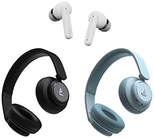 Image of boAt Airdopes 141 Bluetooth Truly Wireless in Ear Earbuds with 42H Playtime & Rockerz 450 Bluetooth On Ear Headphones with Mic & Rockerz 450 Bluetooth On Ear Headphones with Mic