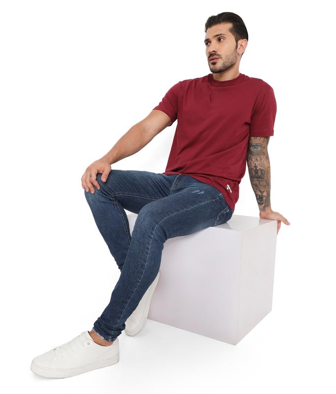 Image of Rivolta Men's Solid Regular Fit T-Shirt