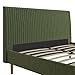 Mr. Kate Daphne Upholstered Queen Bed Frame with Headboard, Velvet Queen Bed Frame, Modern Platform, Olive Green Velvet, Queen