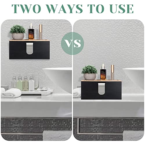 2 Pcs Solid Wood Paper Towel Dispenser Wall Mounted Folded Paper Towel Holder With Lid Countertop Black Napkin Holder For Bathroom C Fold, Z Fold, Trifold Hand Paper Towel Home Kitchen Office Toilet #TOP4