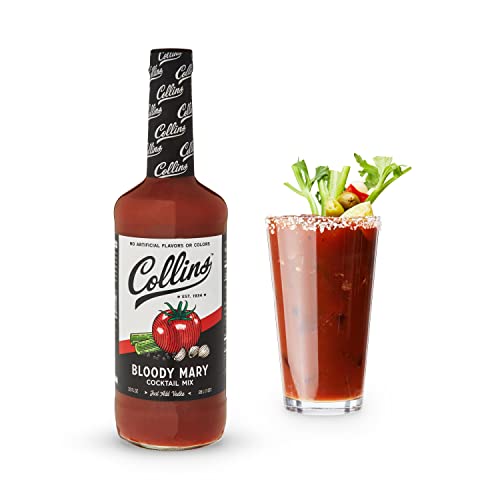 Collins Classic Bloody Mary Mix | Made With Tomato, Garlic, Worcestershire Sauce and Spices | Brunch Cocktail Recipe Ingredient, 32 fl oz
