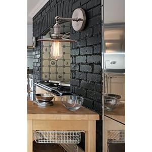 Phansthy Vintage Industrial Sconces Wall Lighting, 1-Light Wall Sconce with Switch and 7.9" Metal Shade, 180 Degree Adjustable Wall Lamp for Bedroom Living Room Kitchen (Brushed) Phansthy Vintage Industrial Sconces Wall Lighting 1 Light Wall Sconce with Switch and 79 Metal Shade 180 Degree Adjustable Wall Lamp for Bedroom Living Room Kitchen Brushed