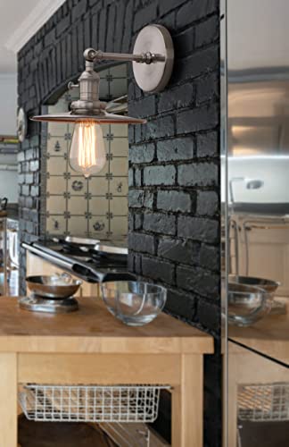 Phansthy-Vintage-Industrial-Sconces-Wall-Lighting-1-Light-Wall-Sconce-with-Switch-and-79-Metal-Shade-180-Degree-Adjustable-Wall-Lamp-for-Bedroom-Living-Room-Kitchen-Brushed Phansthy Vintage Industrial Sconces Wall Lighting 1 Light Wall Sconce with Switch and 79 Metal Shade 180 Degree Adjustable Wall Lamp for Bedroom Living Room Kitchen Brushed