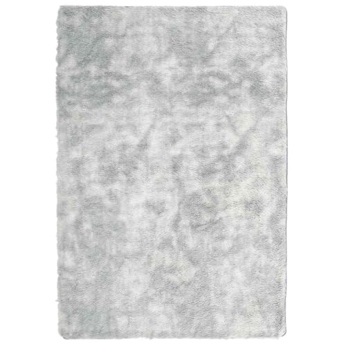 vidaXL Teppich Shaggy Hochflor Silbergrau 200x290 cm Polyester, Teppich, Schlafzimmerteppich, Teppich Modern, Wohnzimmerteppich, Flauschiger Teppich