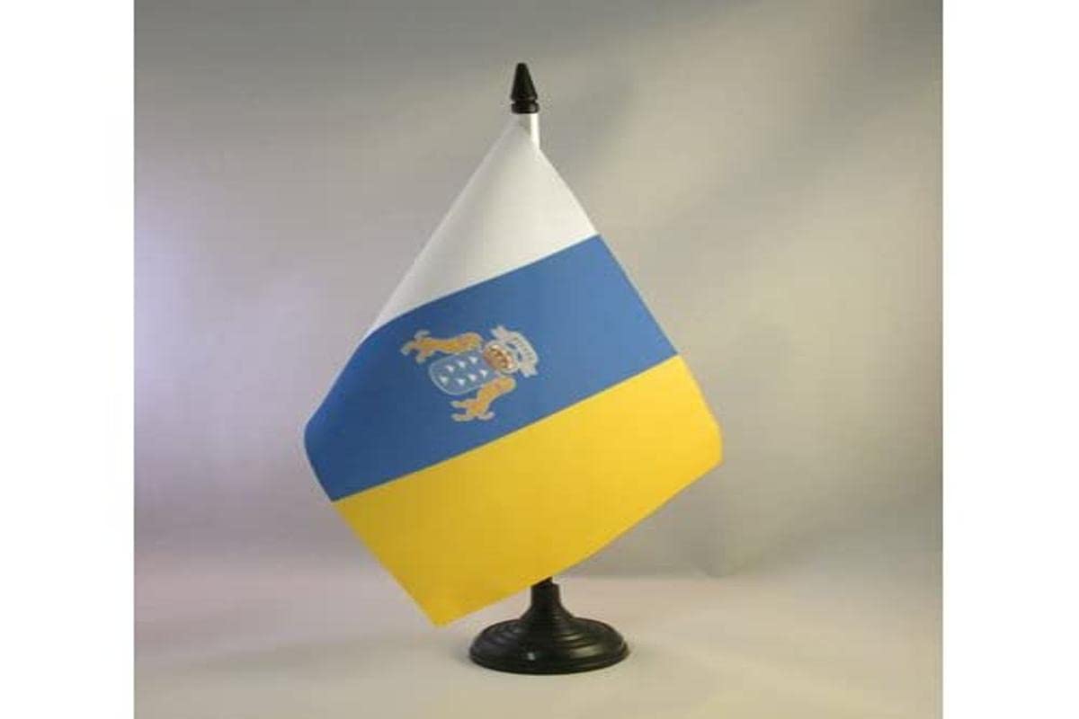 AZ FLAG - Drapeau De Table Midi-Pyrénées - Occitanie - 15x10 Cm - Mini Drapeau Occitan De Bureau 100% Polyester Avec Hampe De 25cm Et Socle En Plastique Noir