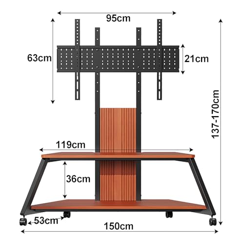Soporte móvil para TV de 65 a 100 pulgadas con ruedas miniatura 6