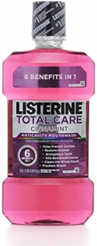 Listerine Total Care Anticavity Mouthwash, Cinnamint 33.8 oz (Pack of 2)