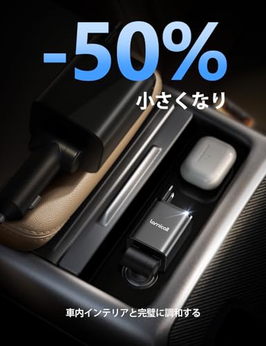 Lamicall 4in1巻取り式 シガーソケット 車 充電器：総69Ｗ Type-C 急速 4in1 車載充電器 4台同時充電可能 12/24V車対応 可視化電圧 80cm タイプC/ライトニング ケーブル iPhone 17e,Air,17,17 Pro,17 Pro Max16/15/14/13/12シリーズ iPad/iPhone/android/air pods 高温/電流保護 ブラック