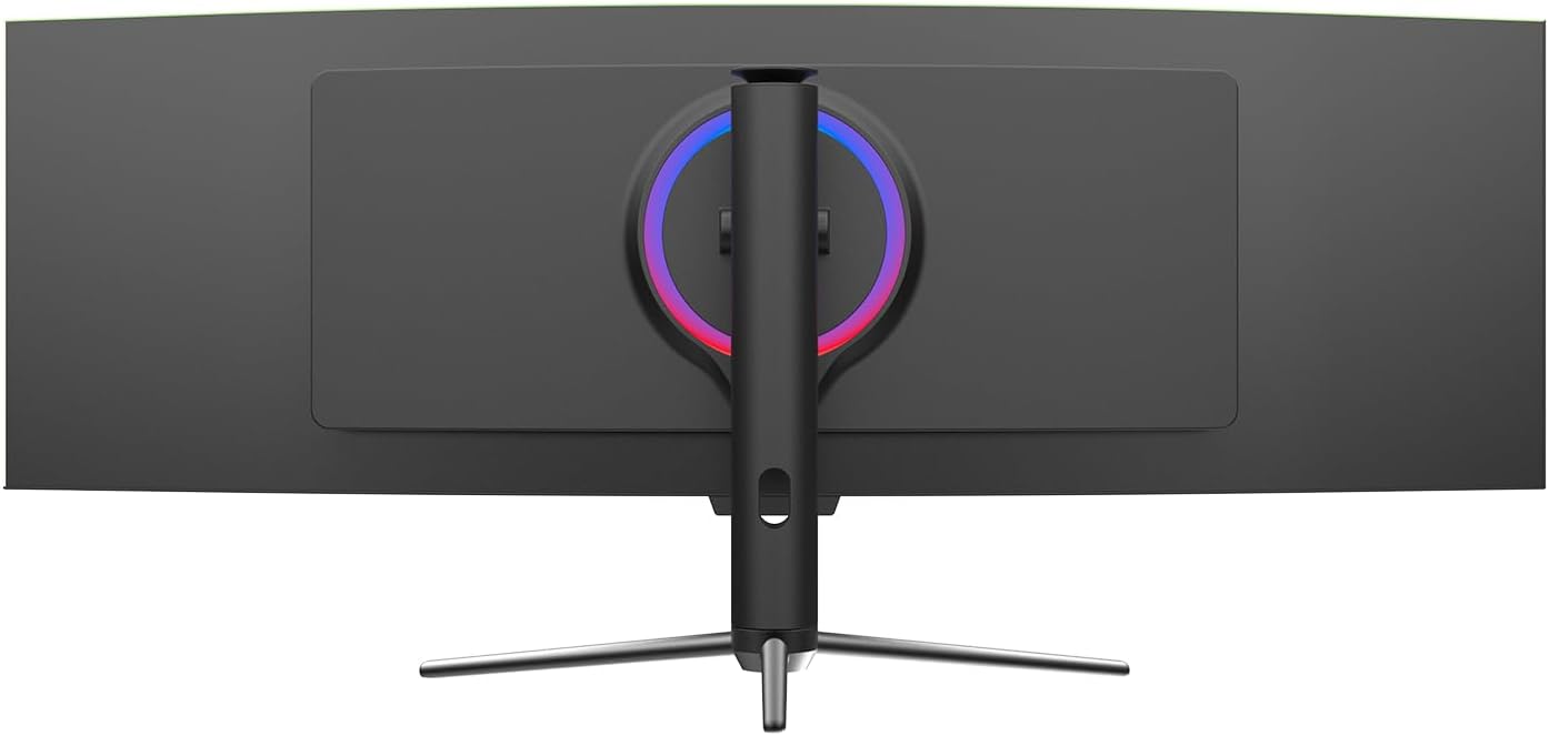 GAMEPOWER DQ49 inch Curved Ultrawide Gaming Monitor, 1Ms, 120Hz Refresh Rate, 32:9, DQHD, 5K 5120x1440p, R1800, 99% sRGB, HDR400, DisplayPort, HDMI, FreeSync, Gsync, Height - Tilt Adjustable