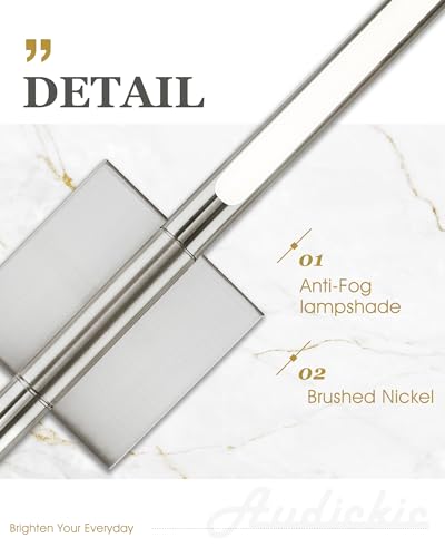 Image of 30 Inch Brushed Nickel LED Bathroom Vanity Light, 3CCT Dimmable