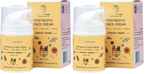 Image of Little Rituals Baby and Kids Post-Biotic Face Cream Moisturiser - Hydration + Radiance, Formulated with Golden Millets, Jojoba, Calendula, Natural, Organic, Dermat tested, SWISS Technology (50 gram)