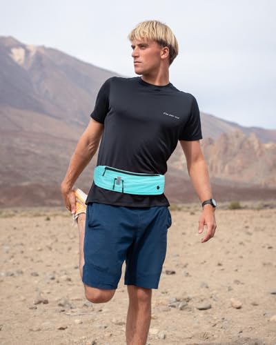 Image of WATERFLY Running Belt Fanny Pack: Runner Marathon Jogging Waist Pack Sport Workout Exercise Fitness Phone Holder Belt for Men Women Jogger Slim Waistband Black