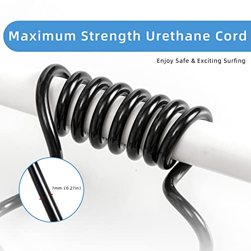 Moujkmer Premium Surfboard Leash,10 Ft Coiled Sup Leash,7Mm Thick Legrope Strap For Longboard Surfboards,Skimboard, Fishboard, Stand-Up Paddleboards,Sup Replacement Leg Rope #TOP1