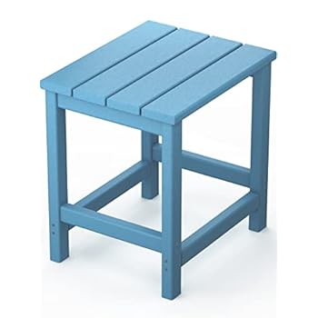 Alternative view of KINGYES Outdoor Side Table, Rectangular Adirondack End Table for Patio, Light Blue
