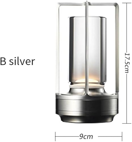 Miniatura 6 de 2600MAh recargable llevó la lámpara de mesa moderna del ajuste táctil de la lámpara de mesa para el restaurante del dormitorio plata