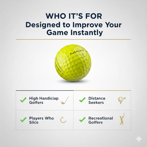 Maxfli StraightFli Yellow Golf Balls 12-Pack – Low Spin