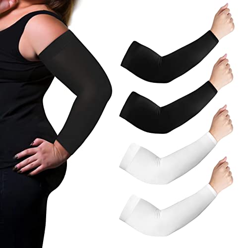 Mangas de brazo XXL de seda de hielo para protección solar UV y compresión