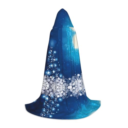 Capa con capucha de Halloween unisex azul disfraz de mago y bruja para fiesta de máscaras