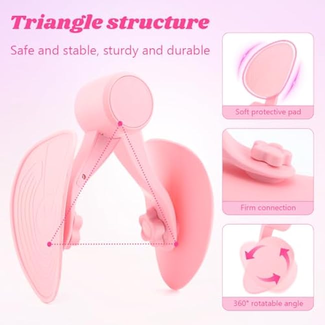 Thigh Master Thigh Exerciser for Women, Inner Thigh Exerciser, Pelvic Floor Muscle Trainer, Kegel Exercise, Thigh Toner Workout for Women Home Gym(Color:Pink)