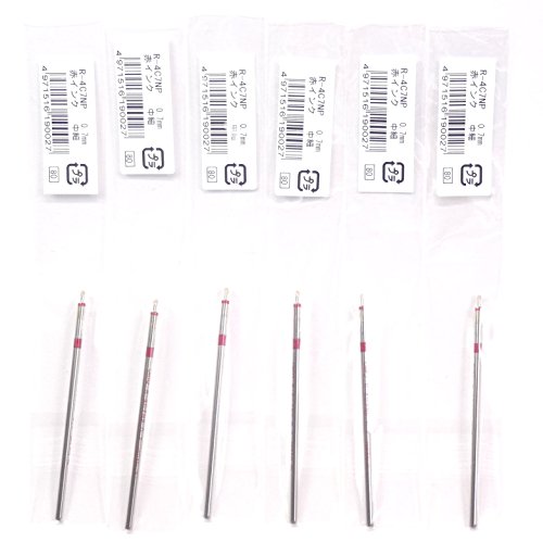Ohto 0.7mm Red Oil-based Ink Refill (R-4C7NP), for Ohto Multi-function Ballpoint Pen, MULTI-Smart 4, × 6 Packs/total 6 pcs (Japan Import) [Komainu-Dou Original Package]