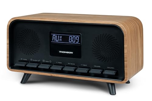 Radio réveil Bluetooth THOMSON Vintage Cosy Radio FM Double alarme Écran LCD Chargeur USB C Alim. - vue 3