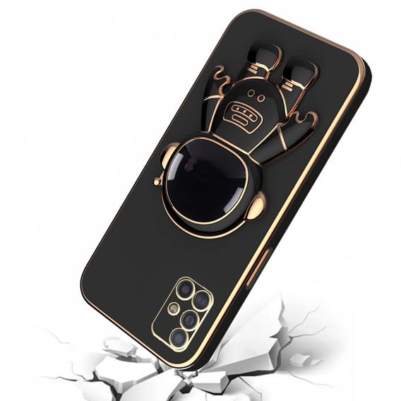 Image of for Samsung Galaxy A71 Case Cute 3D Astronaut Stand Design Camera Protection Shockproof Soft Back Cover for Samsung Galaxy A71 (Black)