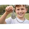 Westmon Works Saint Sebastian Pewter Medal 3/4 Inch Long with Stainless Steel Chain Boxed