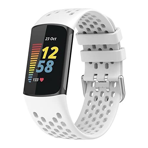 Fitbit Charge 6/Charge 5�p�o���h ���f�B�[�X �����Y �\�t�g�ŒʋC���̂���X�|�[�c�V���R�����X�g�o���h Charge6/Charge5�t�B�b�g�l�X�g���b�J�[�̌����p(�z���C�g)