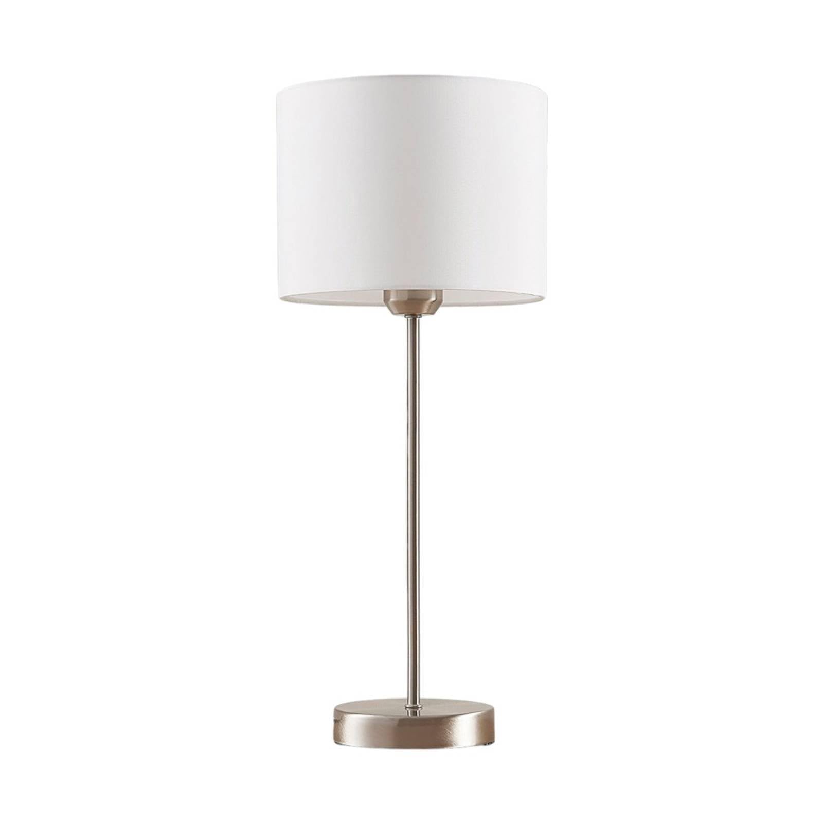 Lindby lampe à poser en nickel satiné, blanc, de chevet