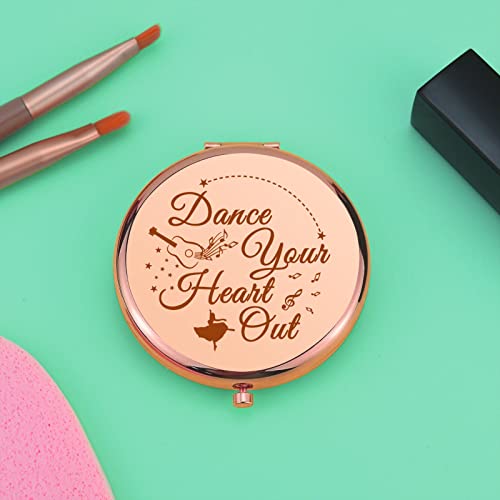 Dance Lover Gift Dancing Gift for Girls Dance Gifts for Women Compact Makeup Mirror for Dancing Teacher Folding Makeup Mirror for her Inspirational Present for Women Girl Birthday Graduation